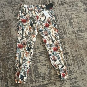 Zara floral cigarette pants